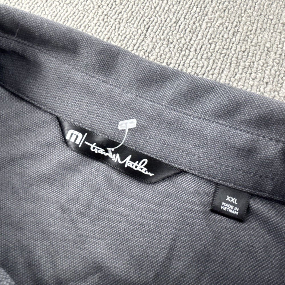 Travis Mathew Polo Shirt Adult 2XL XXL Gray Short Sleeve Golf Golfing Casual Men - Picture 13 of 15
